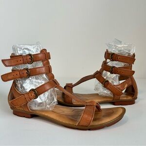 Born Strappy Gladiator Sandals Women’s 9 M Brown Leather Back Zipper
